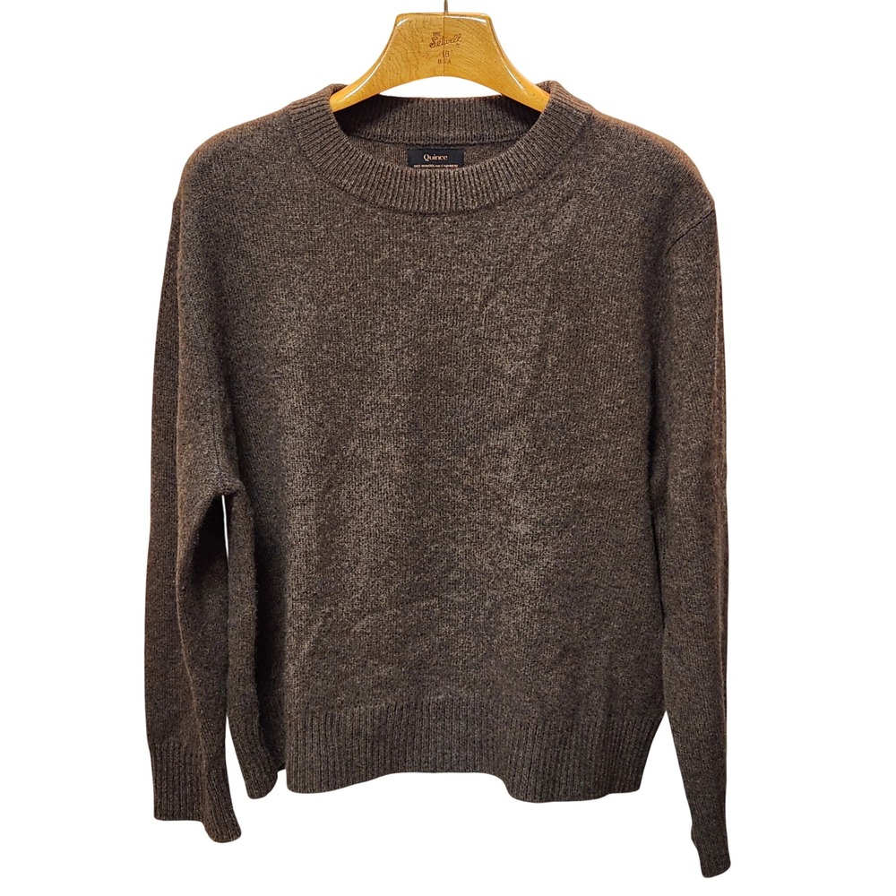 Quince Mongolian Cashmere Crewneck Sweater Brown Mens Medium SHWDC01 FA/24